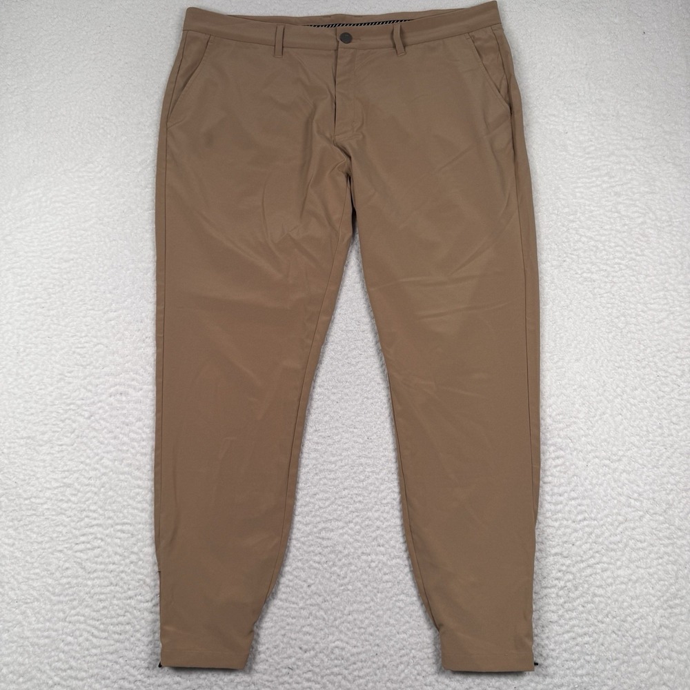 Primo Golf Joggers Men's 40 Tan Performance Stretch Modern‎ Zip Ankle 40x29.5
